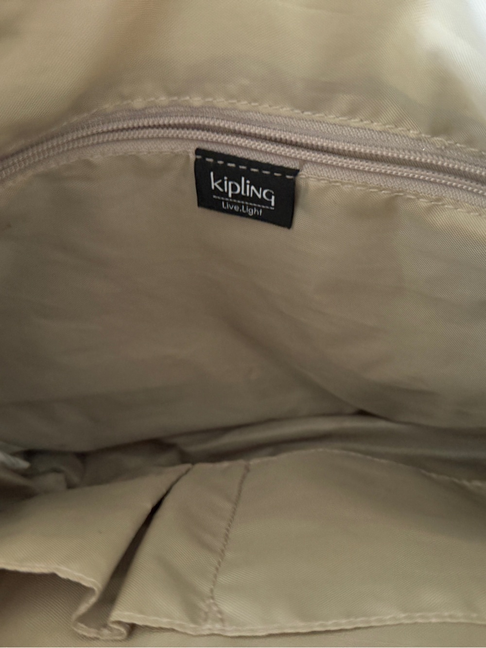 Kipling Metallic Champagne Crossbody Bag with Plush Charm - Picture 5 of 6